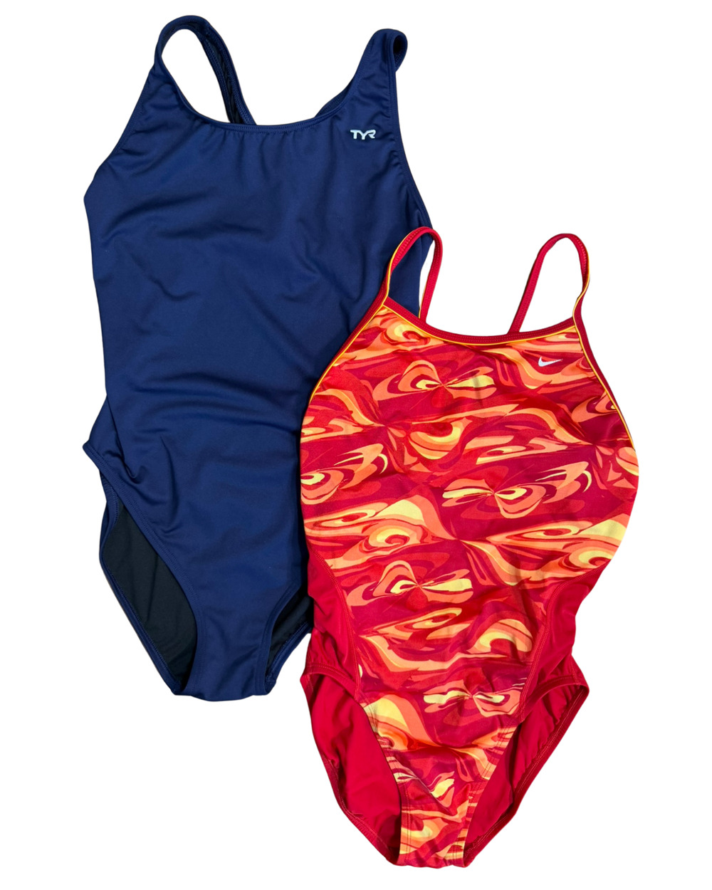 Lot of 2 Sz 10/M Performance Swimsuits Nike & TYR CL001UF Fitness Triathlon Swim